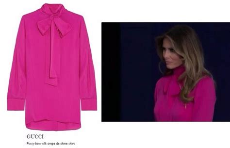 gucci pink bow melania|Melania Trump's choice of a Gucci pussy.